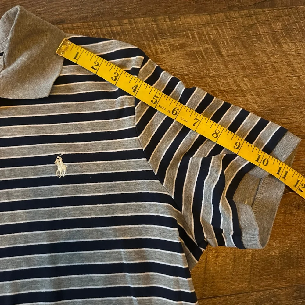 Men's Polo Ralph Lauren Polo M Navy Gray Striped Classic Fit